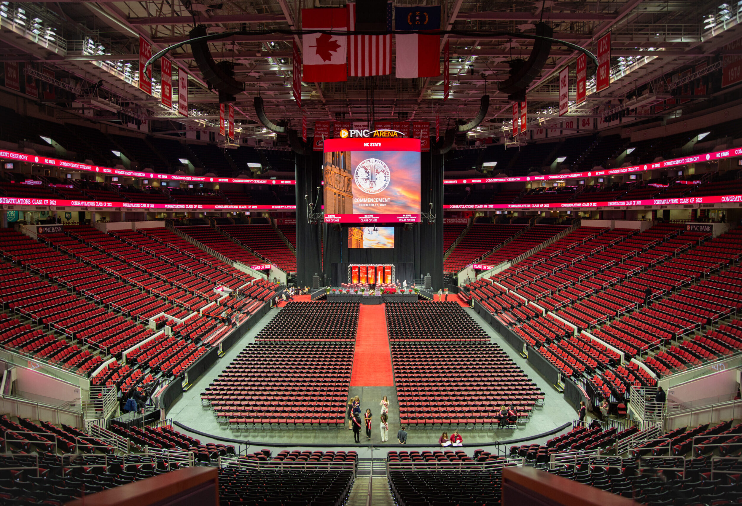 PNC Arena prior to Fall 2022 Commencement.