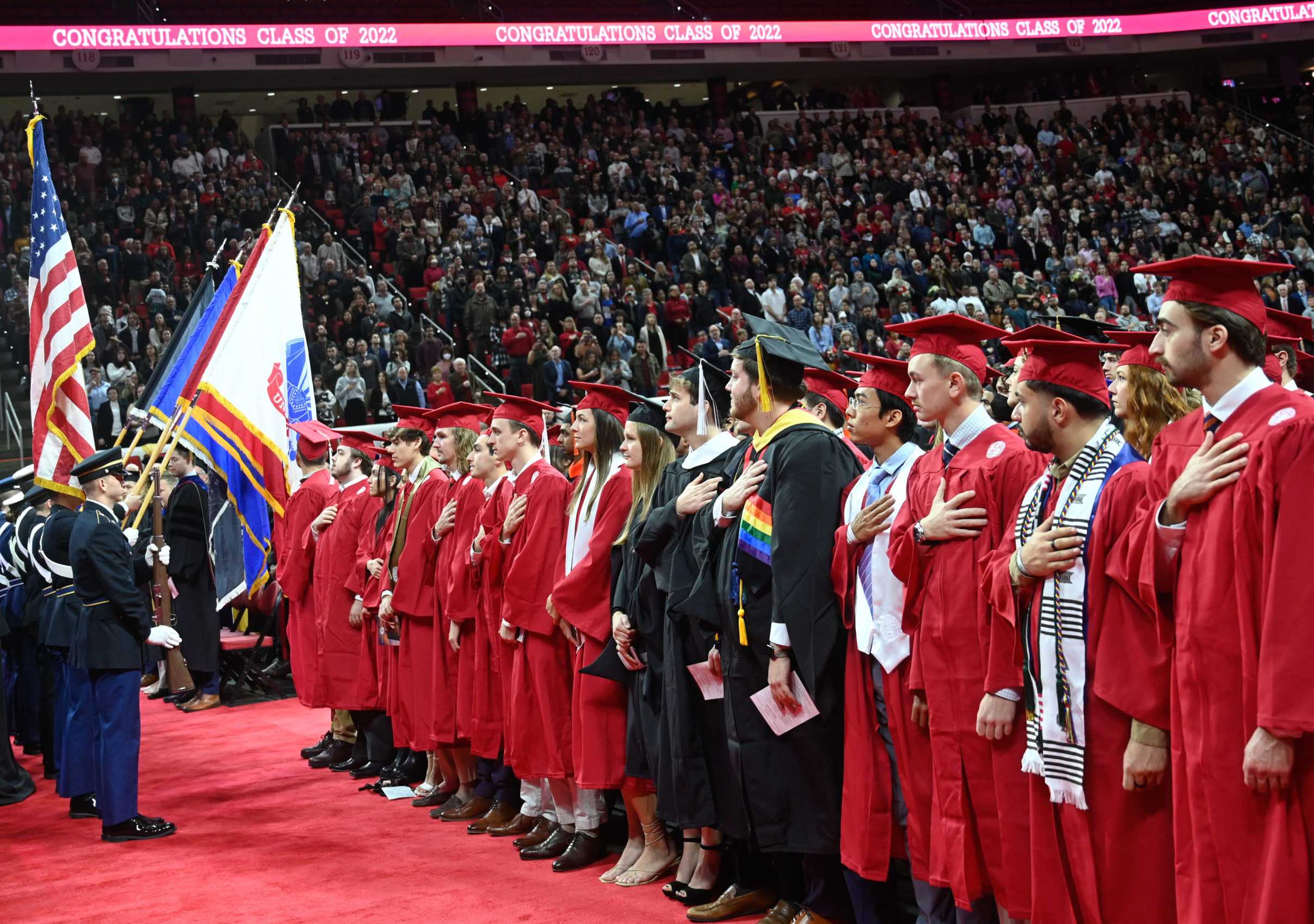 Pledge of Allegiance at Fall 2022 Commencement.