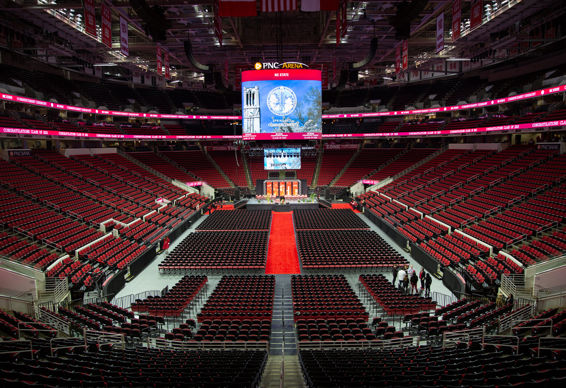 PNC Arena prior to Spring 2023 Commencement.