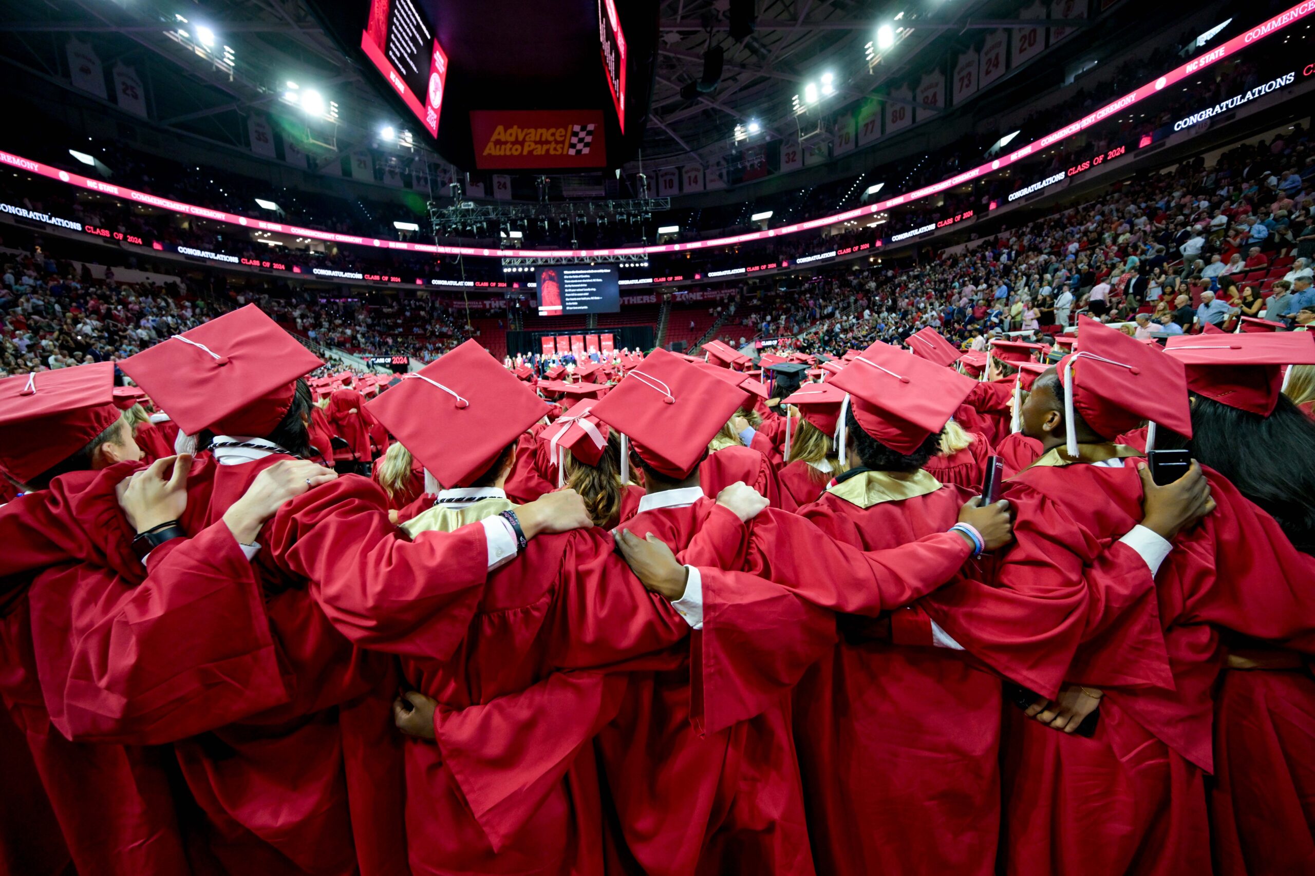 NC&#160;State graduates enjoy graduation day festivities at PNC Arena.