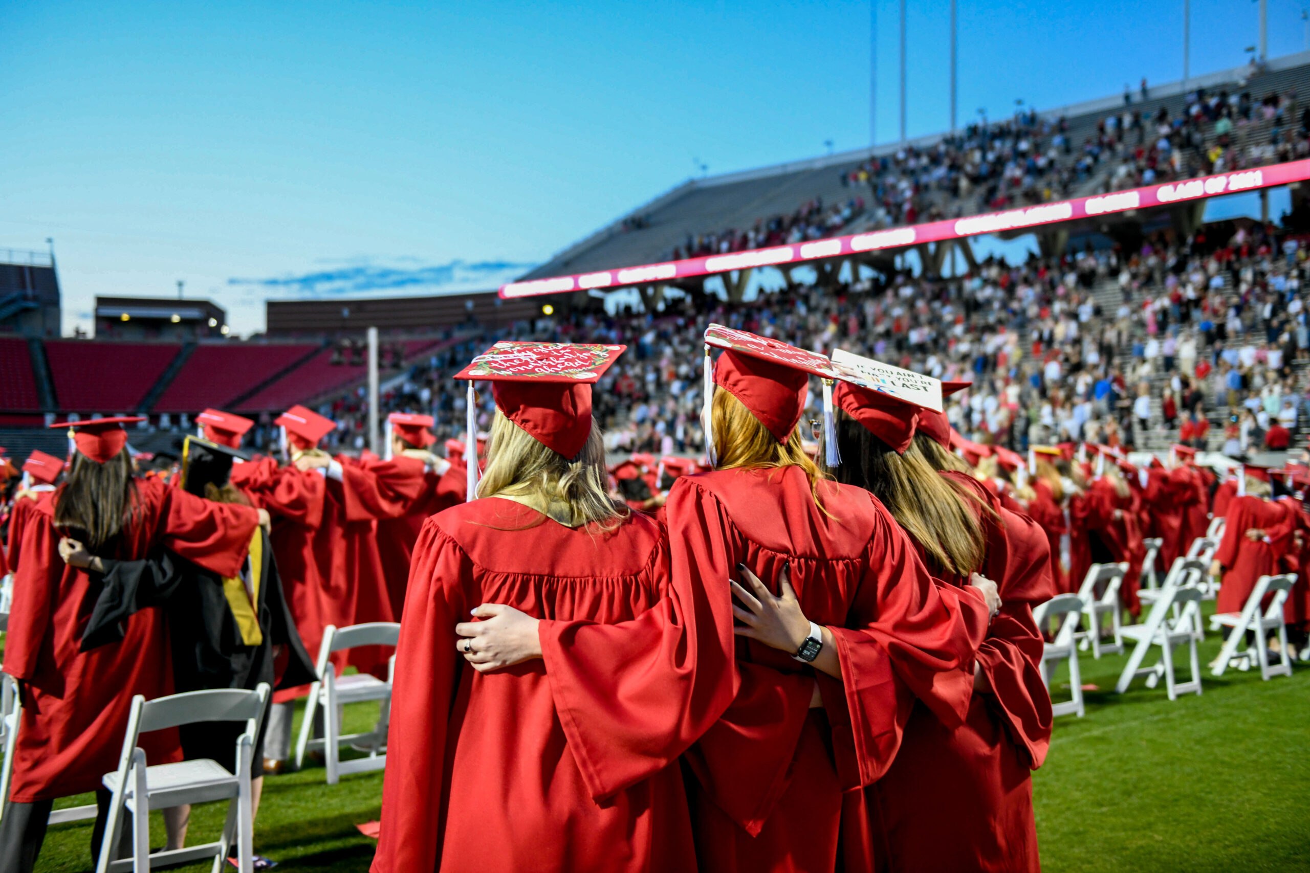 NC&#160;State graduates enjoy graduation day festivities at Carter-Finley Stadium.